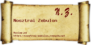 Nosztrai Zebulon névjegykártya